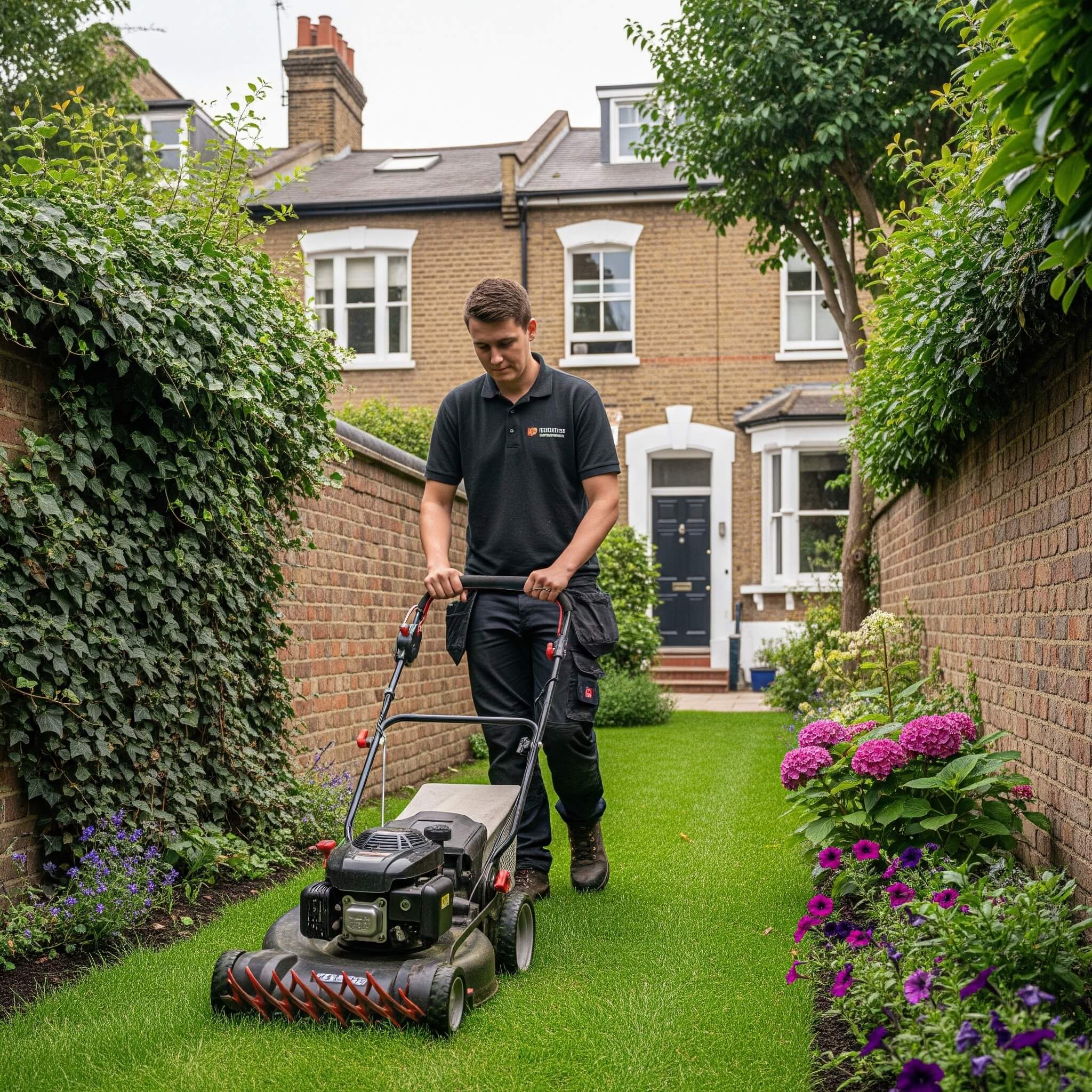 Neatly cut and tidy lawn after expert lawn mowing service in Kingston